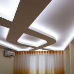 Потолок из гипсокартона с подстветкой