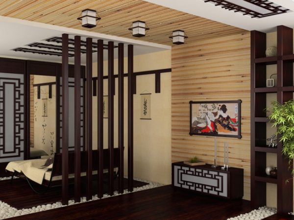 Небольшая спальня-гостиная в японском стиле