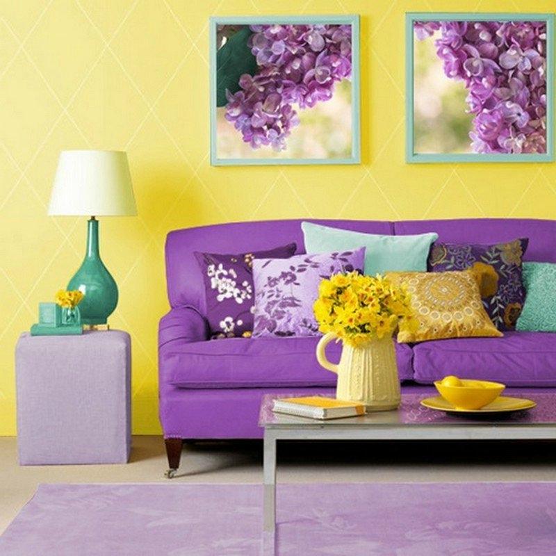 Фиолетовый цвет стен в интерьере (51 фото)