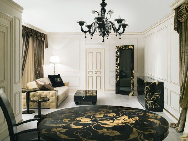 Мебель гостиной классического стиля из дерева благородных пород