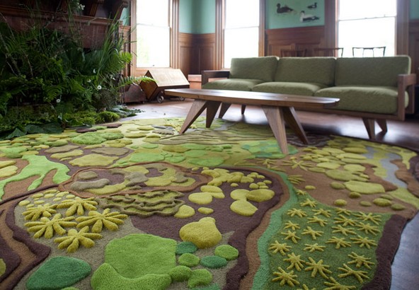 Креативные ковры в гостиной